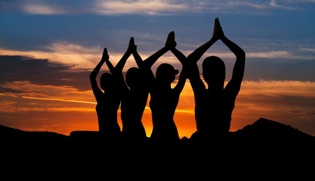 Sunset meditation concept